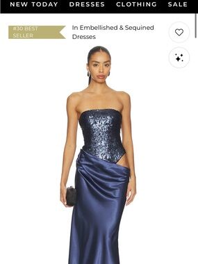formal evening dress long Ladivine CD864 Prom Dress - Silver main image 1